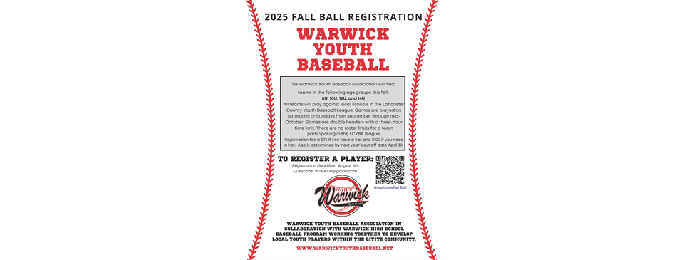 Fall Baseball Registration is OPEN!